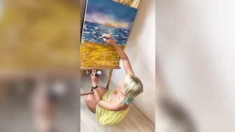 Sunset in Sea | Beautiful Painting | Landscape ​⁠@DivaAngelLife #painting #art #handmade #3