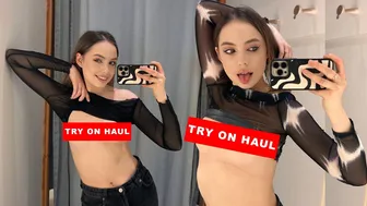 [4K] TRY ON HAUL new transparent tops