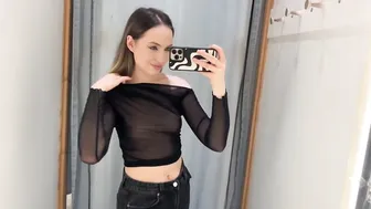 [4K] TRY ON HAUL new transparent tops #3