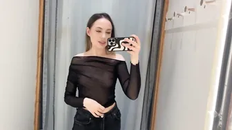 [4K] TRY ON HAUL new transparent tops #4