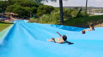 Who Will Win? Water Slides At The Waterpark Lloret De Mar SPAIN ♥️♥️ #4