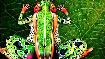 Body painting: a Tropical Frog Draw #4