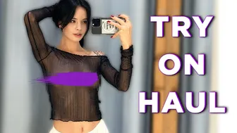 4K Transparent Outfits In Dressing Room | TRY ON HAUL shopping with Karina | New evening fashion