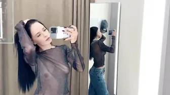 [4K] Transparent Outfits In Dressing Room | TRY ON HAUL shopping with Karina New clothes 2024 #3