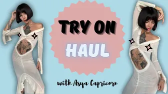 Ethereal Elegance: Transparent Sheer White Dress Try-On Haul with Asya Capricorn | See Through Dress