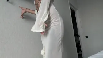 Ethereal Elegance: Transparent Sheer White Dress Try-On Haul with Asya Capricorn | See Through Dress #4