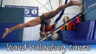 SHORT CLIPS: playing with HAND BALANCING CANES #1