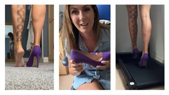 Shoe Collection Try on - High Heel Review and Walk Test Purple Stilettos