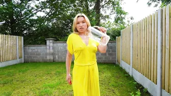 Dry vs wet: Gorgeous Yellow Transparent Dress for Summer #3