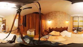 Sweep the bedroom 360VR in a white lace robe #3