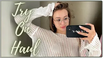 [4K] TRY ON HAUL WITH VICTORIA WHITE | TRANSPARENT CLOTHES #1