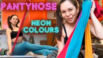 NEON color tights TRY ON #1