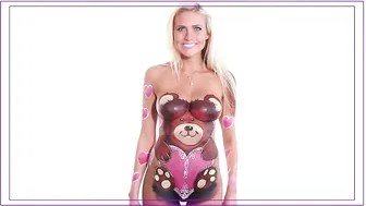 Teddy Bear and Heart Body Paint #2