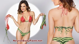 Heather Widle Body Painted Watermelon Bikini