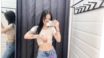 [4K] Try on haul new transparent clothes with Karina #3