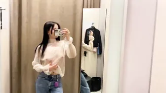 4K Transparent Clothes Try on Haul with Karina | See through Top Try on #4