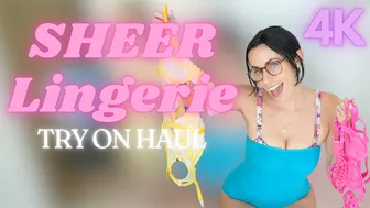 4K TRANSPARENT SHEER LINGERIE TRY ON HAUL with MIRROR VIEW!