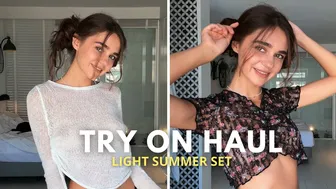 [4K] Try On Haul | LIGHT SUMMER SET | Get Ready With Me | See Through and No Bra #1