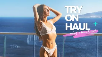 [4K] Try On Haul | LASY WHITE BEACH SET | Get Ready With Me | See Through and No Bra