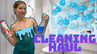 [4K USA Housewife] ????????How to clean a Bathroom? Transparent Haul See Through Try On In Sheer Dress