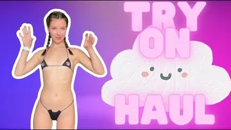 4K Mini Bikini Try On Haul with Petite Girl Angel