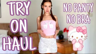 4K INCREDIBLE TRANSPARENT SHEER CLOTHES | NO BRA TREND TRY-ON HAUL WITH PETITE ANGEL #1