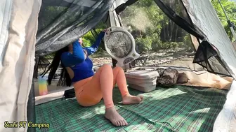 BEAUTIFUL GIRL SOLO CAMPING by the COOL STREAM BEAUTY, Relaxing, cooking, ASMR Sound Natural #2