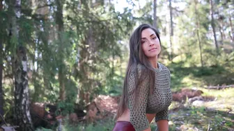 Red Leather Pants in the Forrest #4