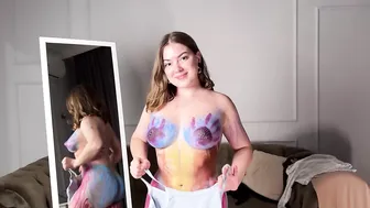 [4K] Body Art Suit | Fashion show & Mirror view | Transparent Try-On Haul with Iva Berg #2