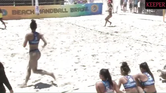 Beach handball shootout goal #3