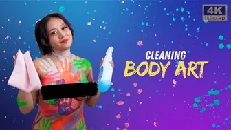 [4K Housewife] Body Art Suit How To Clean Kitchen? See-Through Clothes And Body Art Suit Try On