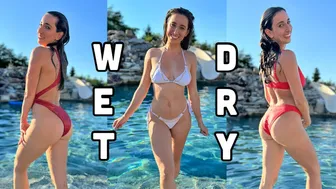 End of Summer WET vs DRY Bikini Try-On!