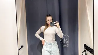 [4K] Try-on Haul Transparent with Victoria | Try-on In the Dressing Room #4