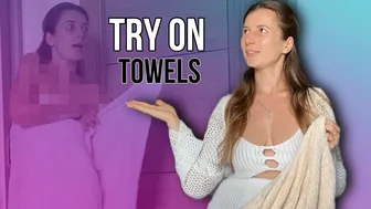 Try on towels in the bath: Testing them for absorbency