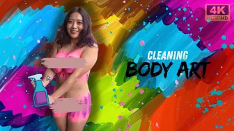 [4K Housewife] Body Art Suit How to Sweep Correctly? See-Through Clothes And Body Art Suit Try On