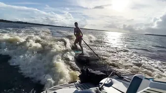 Can you wake surf behind a tiny jet boat? (Scarab 165) #4