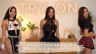 [4k] Sophie.xdt Try On - different halloween costumes #1