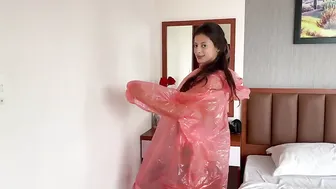 [4K] Cute Lingerie & Red Raincoat Try-On | Sweet & Bold #4