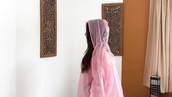 [4K] Playful Pink Raincoat | Full Try-On in 4K #4