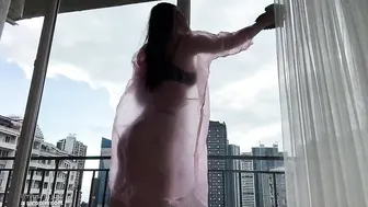 Panoramic window cleaning and pink raincoat try on haul | Get ready with Ellie #2