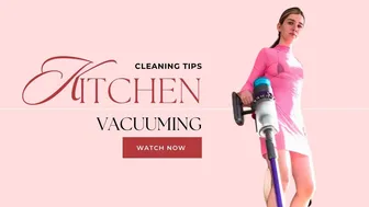 Kitchen floor vacuuming in pink dress try on haul | Get ready with Ellie