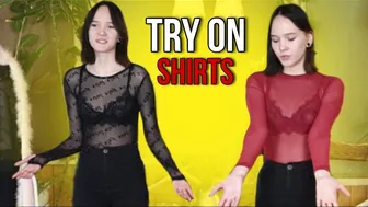 Transparency experiment: Try On Shirts with a top vs without