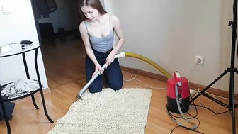 Vacuuming couch and rug #4