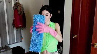 cute tattoo girl cleaning at home || cleaning at home #3