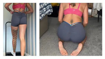 Reviewing V Back Booty Gym Shorts Flexibility Test Running Test - Yoga and Stretching