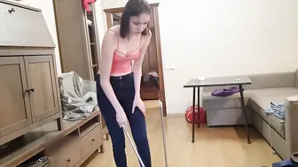 SWEEPING THE FLOOR with a broom LIKE A WITCH #5