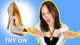 Stepping into Elegance: Beige High Heels Try-On Haul! in English