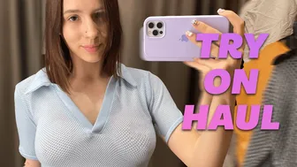 Try On Haul in the Mall - See Through Blue Top #1