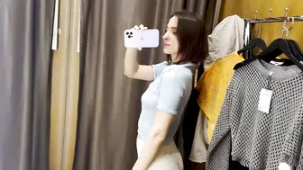 Try On Haul in the Mall - See Through Blue Top #5