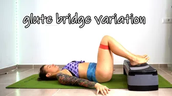 SHORT CLIPS: glute bridge with band and step